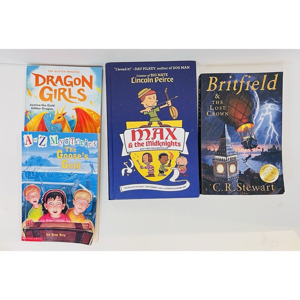 Tween Chapter Book Lot Dragon Girls Max & the Midknights Britfield 4 Books